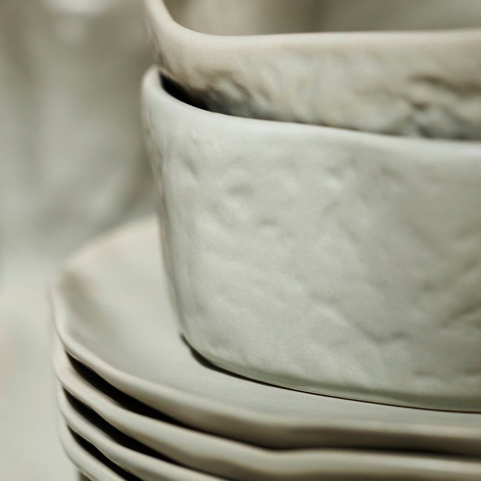 Stone by Mercer Project ATIK Stoneware 32 Piece Dinnerware Set, Sage-Grey