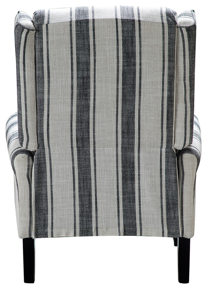 Modern Manual Wingback Recliner Set of 2, Stripe Black