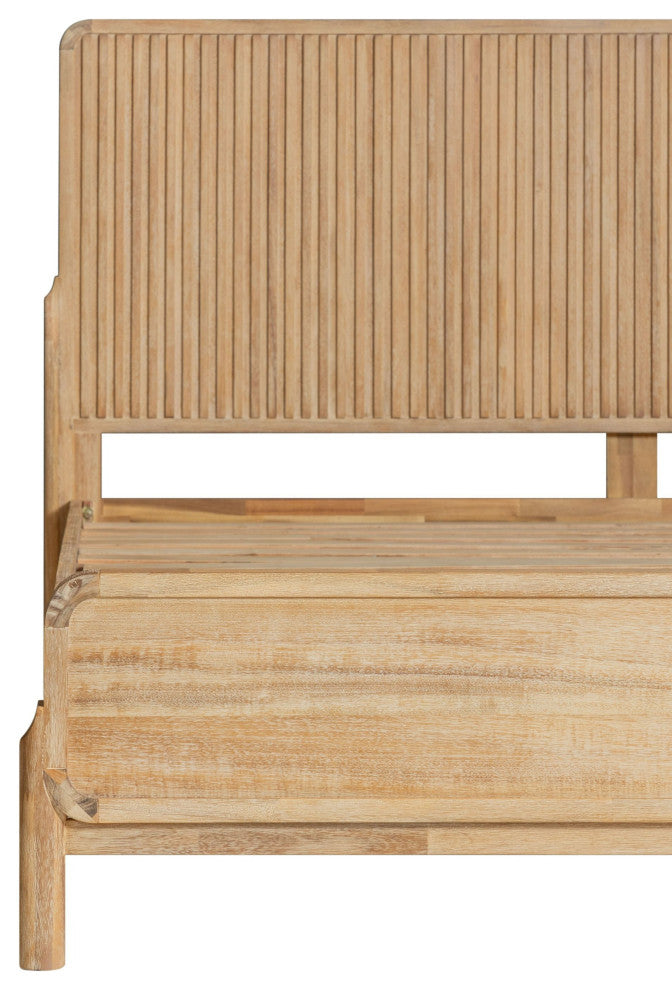 Modrest Mikala Modern Natural Oak Bed, Eastern King