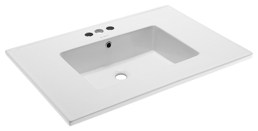 Voltaire 31" Vanity Top Sink with 3" Centerset Faucet Holes