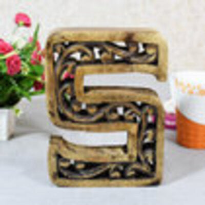 Handmade Eco-Friendly Wall Decor Alphabet Letter Block, 1.3x7.8x6.1