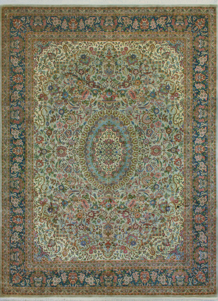 Pak-Persian Darcia Gray/Green Rug, 9'0x12'4