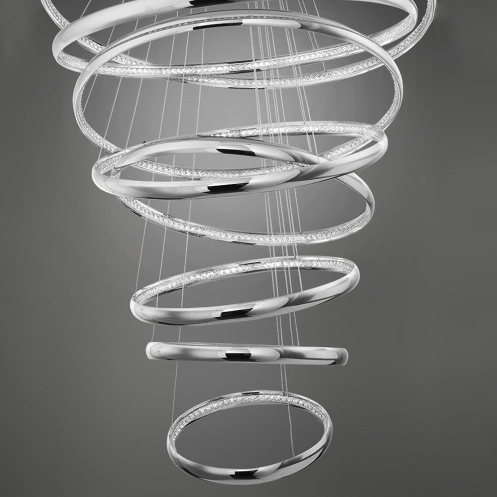 Tumbling 54" LED Pendant 3500K, Chrome