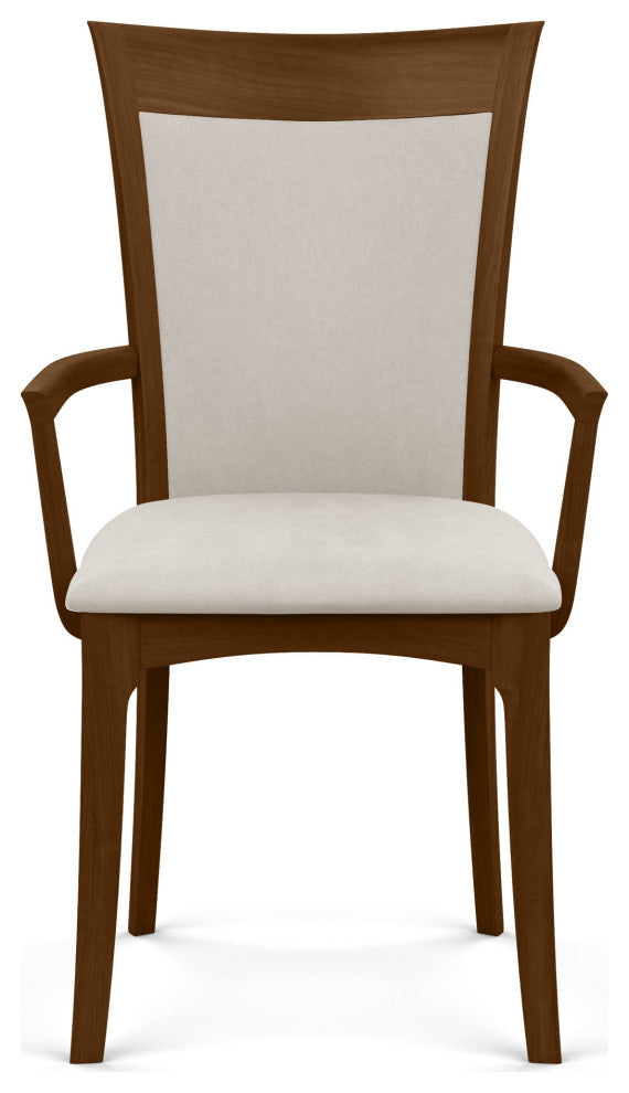 Copeland Morgan Upholstered Armchair, Natural Walnut, Oyster Microsuede