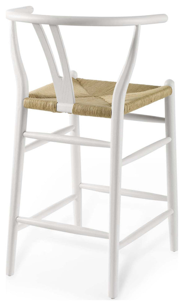 Amish Wood Counter Stool Set of 2-White