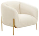 Kandra Cream Velvet Accent Chair
