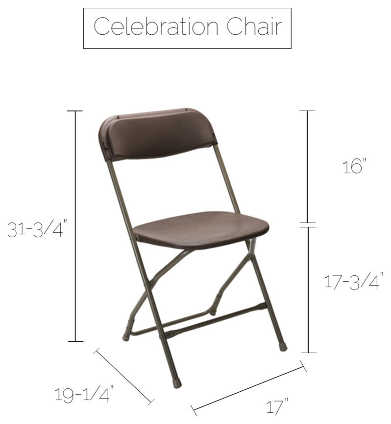 Celebration Poly Folding Chair, White With White Frame