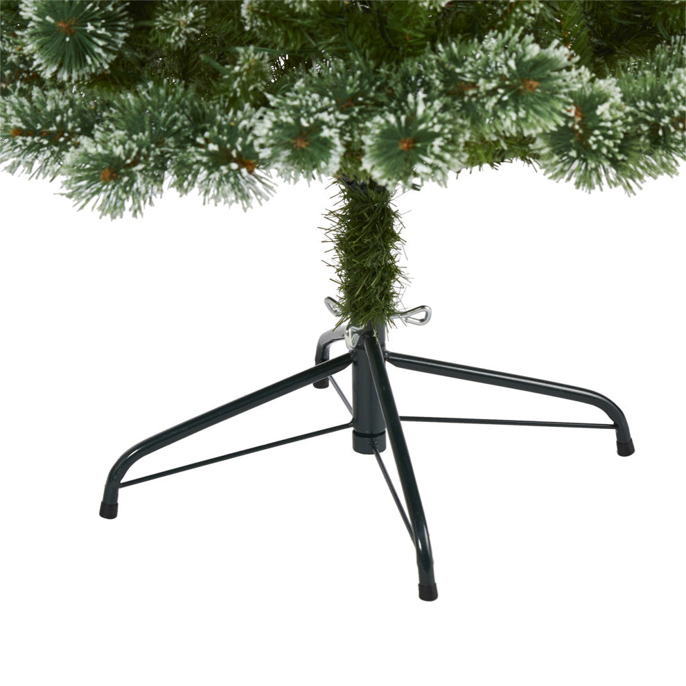 6' Wisconsin Slim Snow Tip Pine Faux Christmas Tree With 300 Clear LED Lights