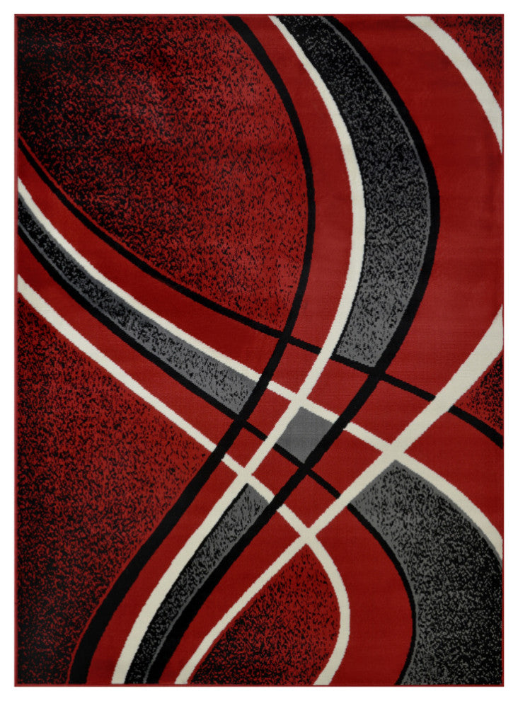 Modern Accent Rug, Red, 10'5"x7'6"