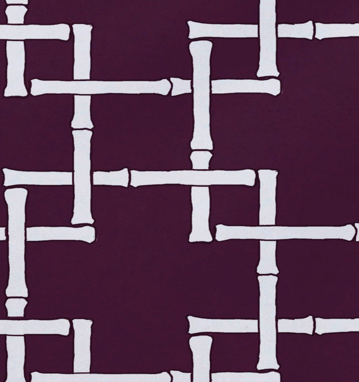 18"x14" Bamboo 1, Geometric Print Placemat, Purple, Set of 4