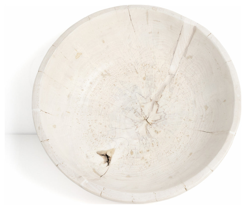 Turned Pedestal Bowl-Ivory