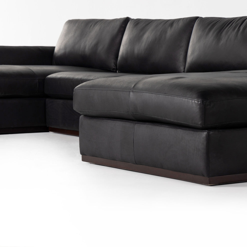 Colt 3pc U Sectional-Heirloom Black