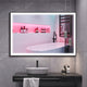 Kiva-Rhyme Black Framed LED Vanity Wall Mounted Mirror, 24x32", 3 Buttons, 48"x36