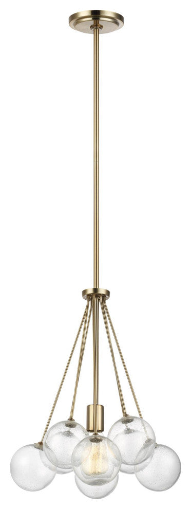 Bronzeville 1-Light Pendant, Satin Brass