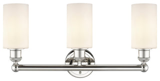 Clymer 3-Light 22" Bath Vanity Light, Polished Nickel, Matte White Shade