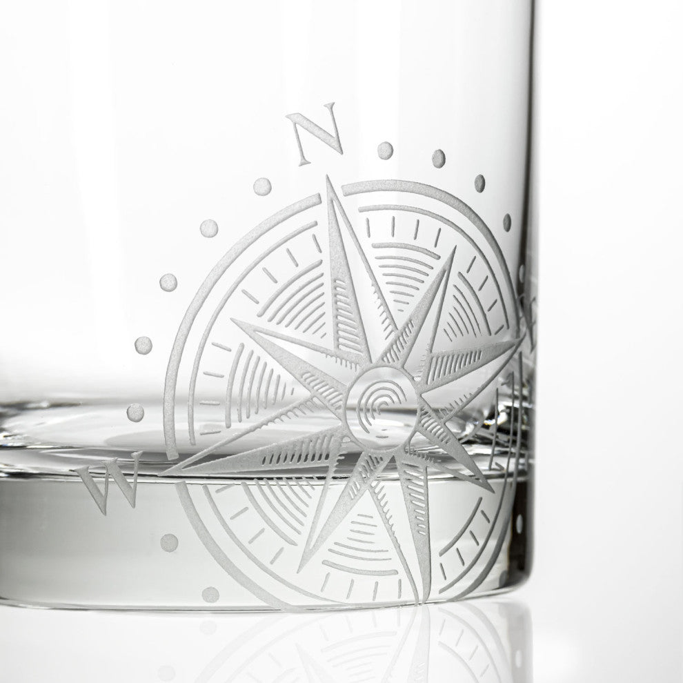 Compass Star Decanter With 2-Glasses, 3-Piece Set