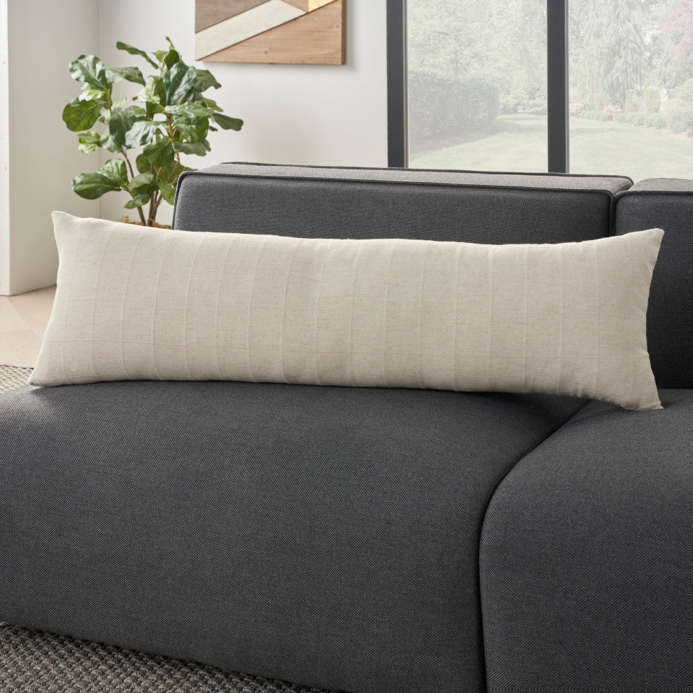 Mina Victory VJ211 Throw Pillow, Beige, 12" x 40"