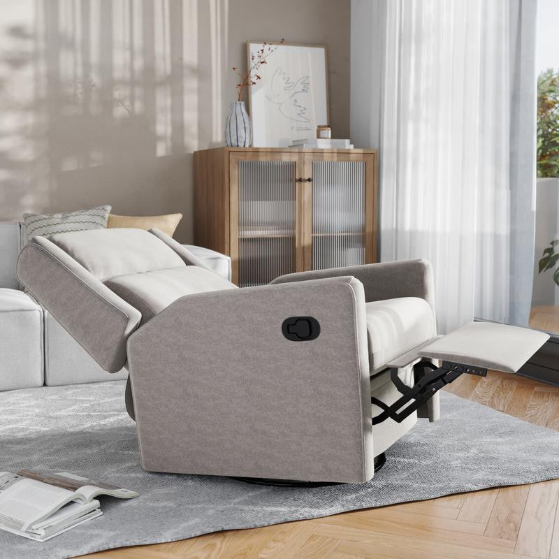 Cash Swivel Glider Rocker Recliner Chair, Light Gray