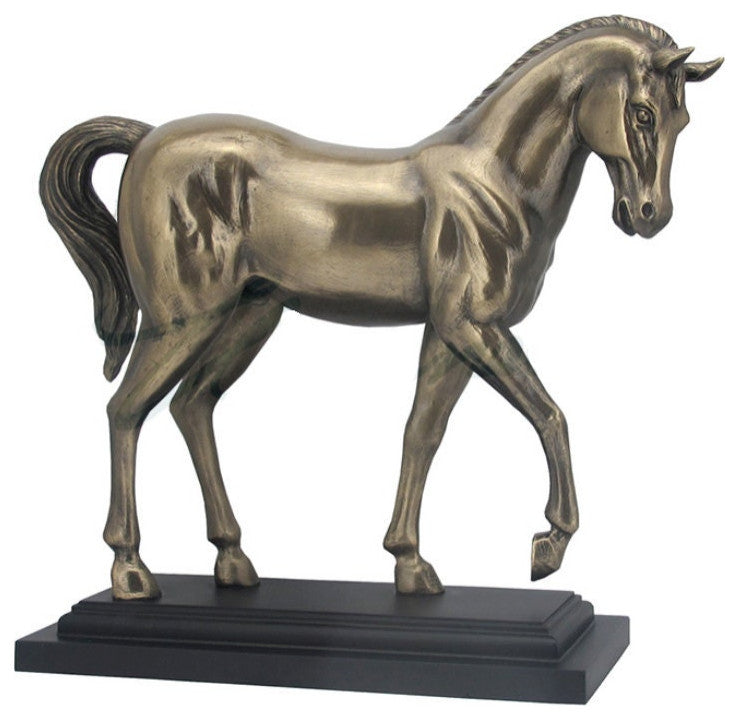 Classic Horse Statue On Base By Veronese Design