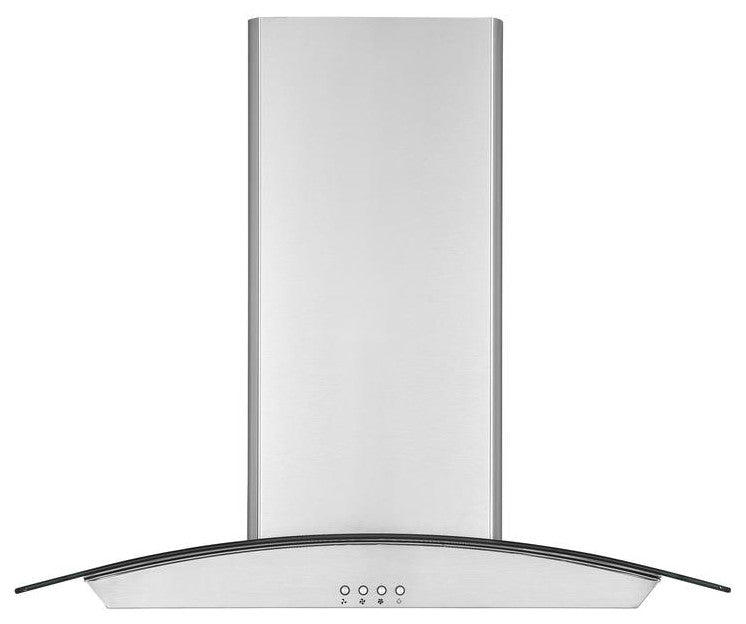 30" Island Glass Range Hood, Stainless Steel