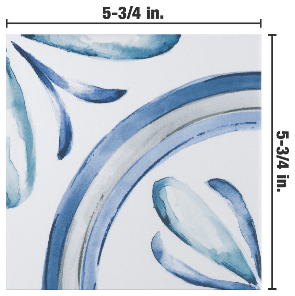 Saint Germain Gele Deco Rivette Porcelain Floor and Wall Tile