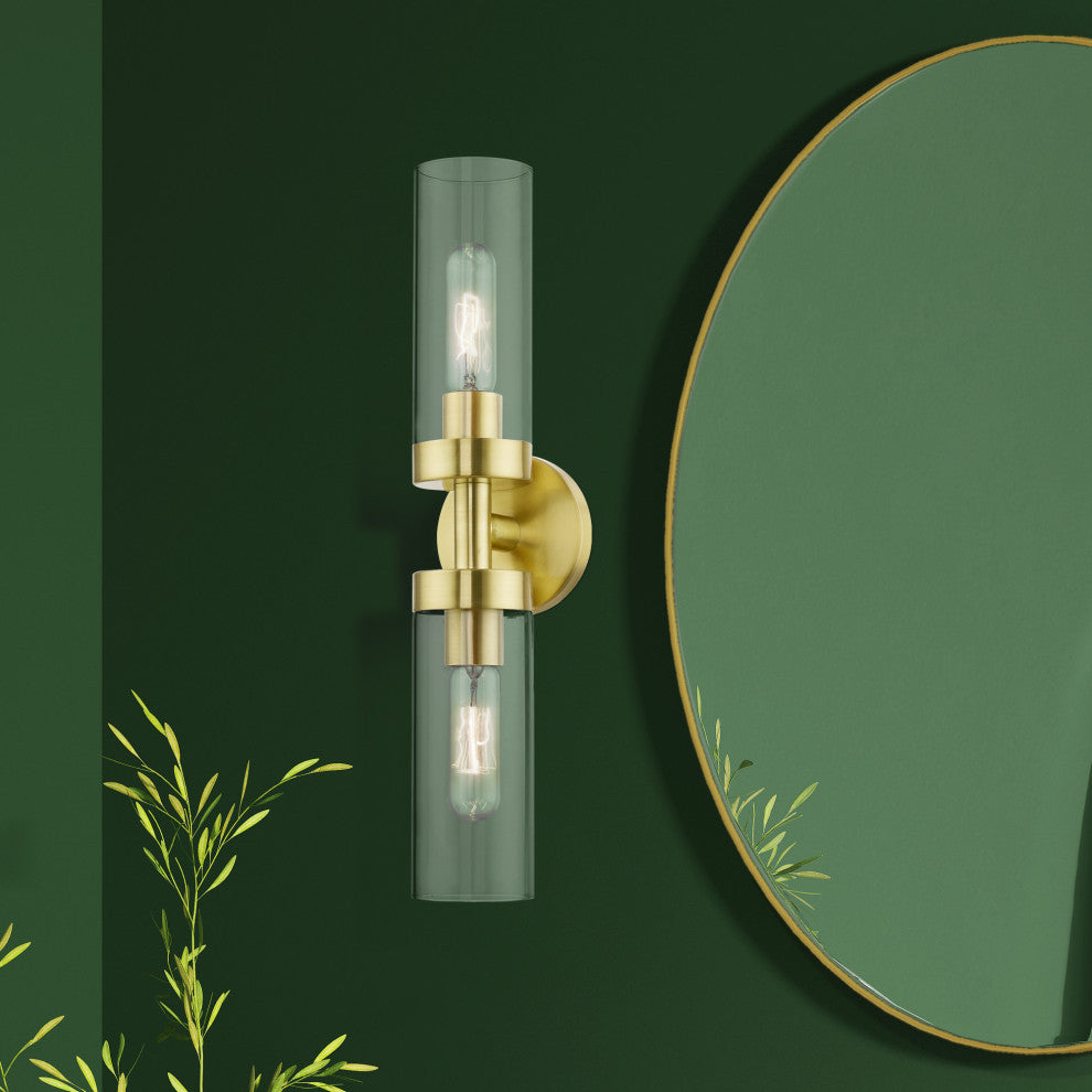 Ludlow 2 Light Satin Brass ADA Vanity Sconce