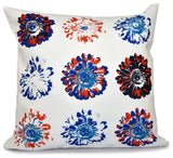 Gypsy Floral, Floral Print Pillow, Blue, 20"x20"