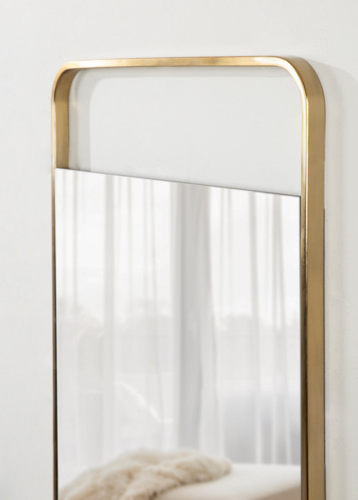 Nobles Radius Corner Framed Mirror, Gold 20x36