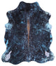 Blue Metallic Cowhide Rug 7' 1" X 6' 3" C2122