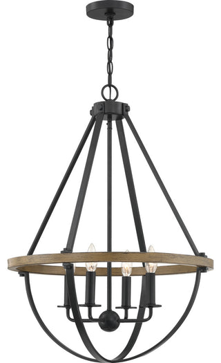 Quoizel BRL2823 Bartlett 4 Light 22"W Taper Candle Chandelier - Earth Black