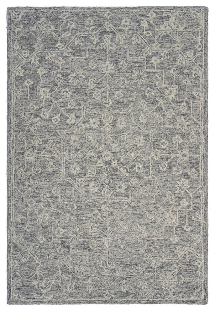 5" x 7" Gray Floral Finesse Area Rug