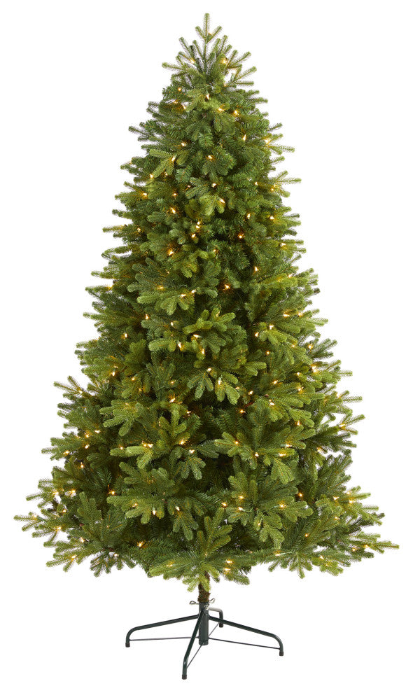 6.5' Washington Fir Faux Xmas Tree W/ 400 Clear Lights & 1110 Bendable Branches