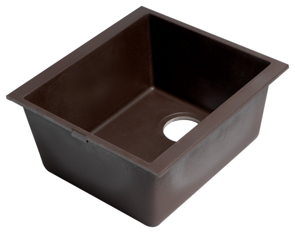 Chocolate 17" Undermount Rectangular Granite Composite Kitchen Prep Sink