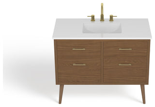 The Richmond Bathroom Vanity, Walnut, 42", Single Sink, Freestanding