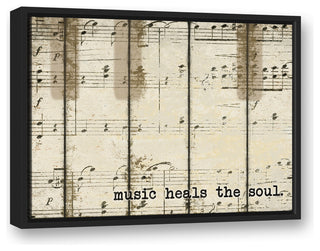 Piano Keys Music  18x24 Black Floating Framed Canvas