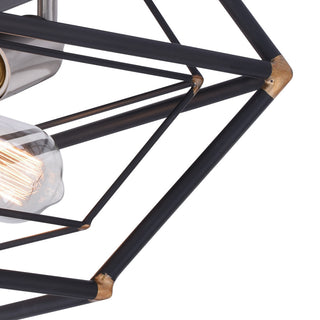 Bartlett 18" 3-Light Flush Mount Oil Rubbed Bronze With Satin Nickel