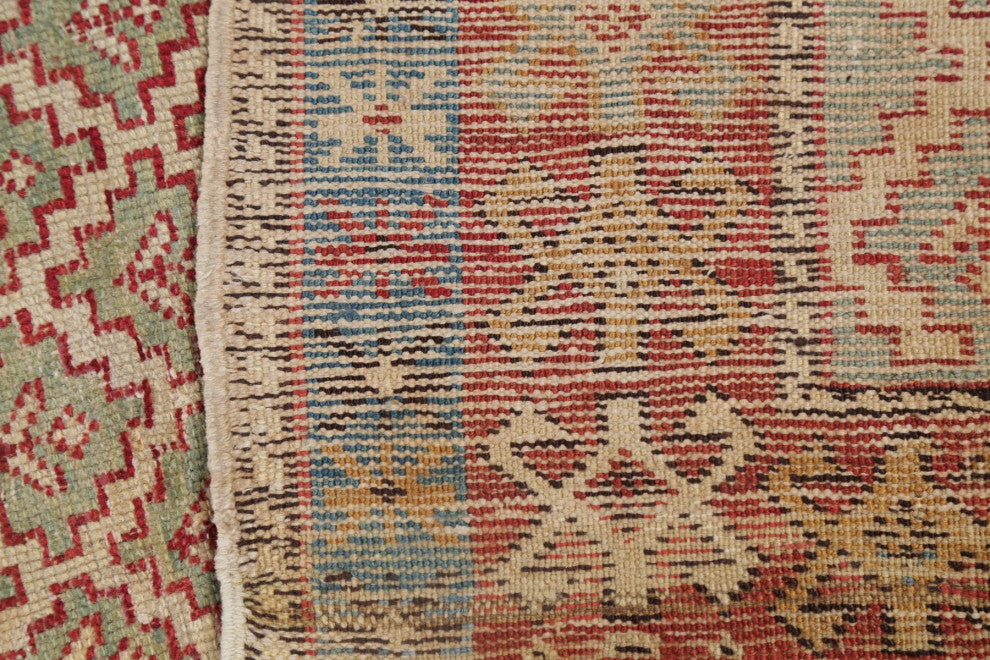 Consigned, Antique Handmade Southwestern Traditional Area Rug, Green, 3x5