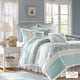 Madison Park Dawn 9 Piece Cotton Percale Comforter Set, Blue