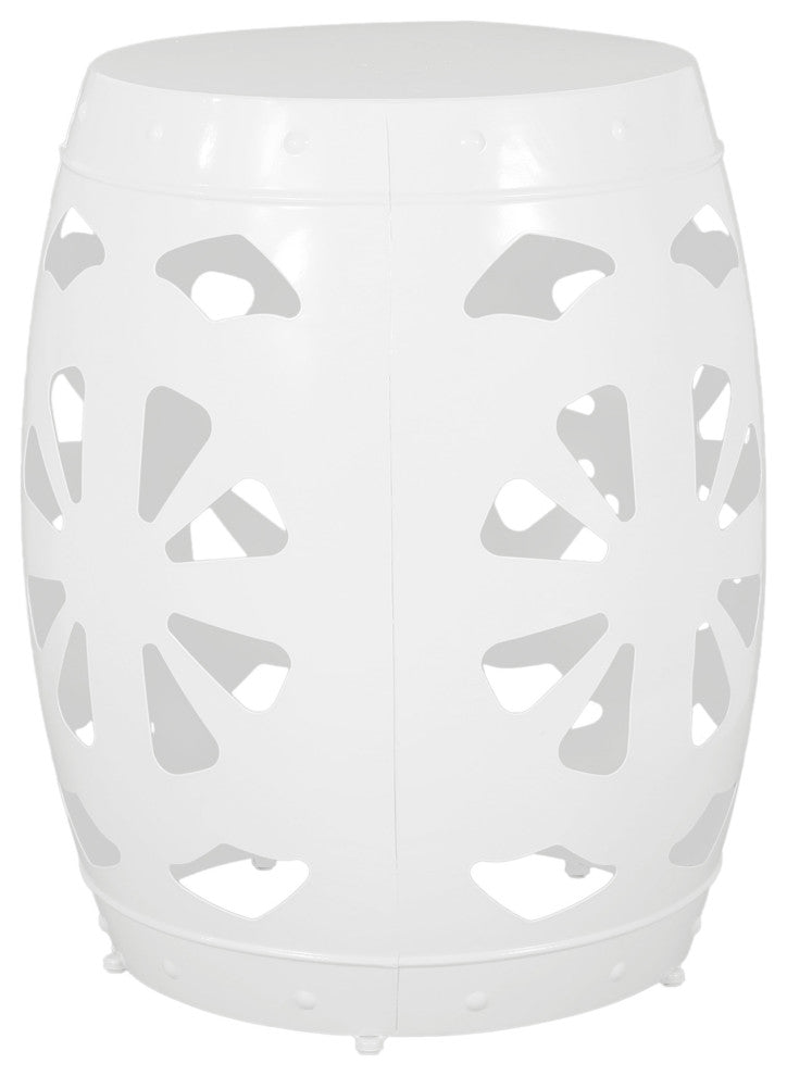 Carey Outdoor Metal Side Table, White