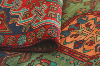 Fine Vintage Distressed Nurhan Navy/Red Runner, 3'1 x 10'4