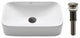 Elavo Ceramic Rectangle Vessel White Sink, PU Drain Oil Rubbed Bronze
