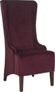 Safavieh Becall 20" Velvet Dining Chair, Bordeaux, Cherry Mahogany