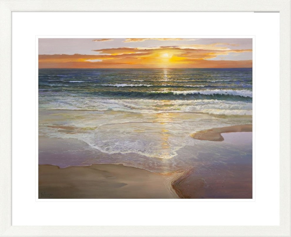 "Alba sulla battigia" Framed Digital Print by Adriano Galasso, 33x27"