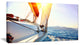 Sailboat Sailing in the Blue Sea, Large Seashore Canvas Wall Art, 32"x16"