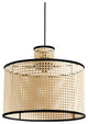 Vidalite Nakuv Rattan And Velvet Pendant Light, Large