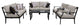 kathy ireland Madison Ave. 7 Piece Aluminum Patio Furniture Set 07e, Truffle