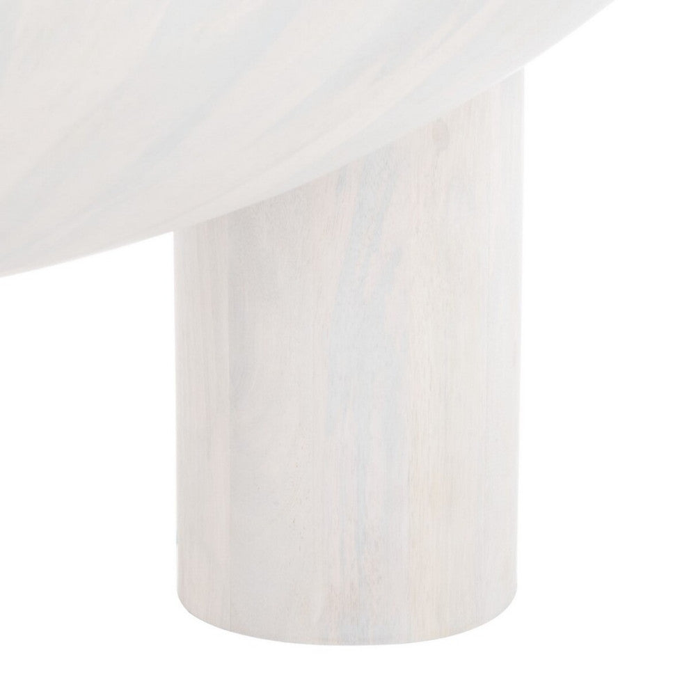 Safavieh Couture Calhoun Round Wood Coffee Table, White Wash