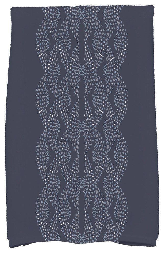 Dotted Focus 18"x30" Blue Geometric Print Hand Towel