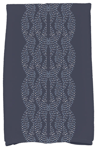 Dotted Focus 18"x30" Blue Geometric Print Hand Towel