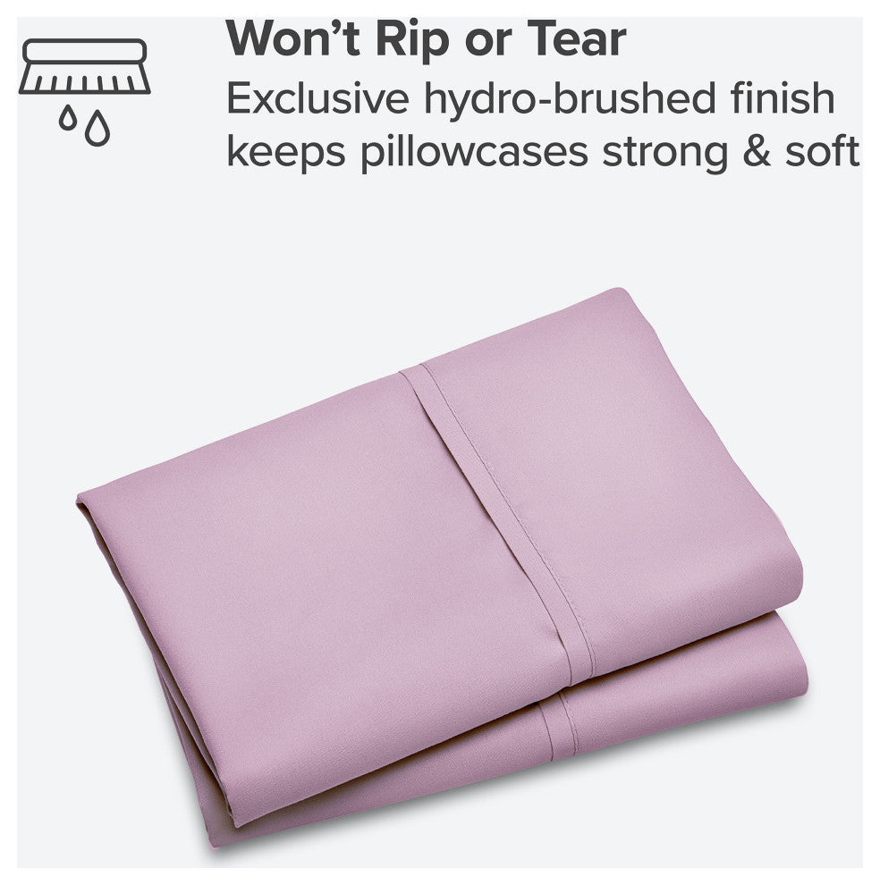 Bare Home Microfiber Pillowcases - Set of 2, Lavender, King